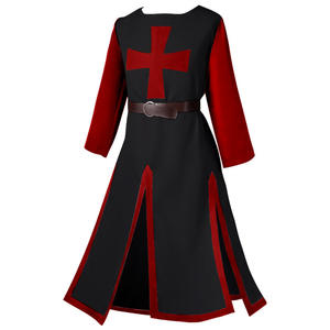 Renaissance Surcoat Warrior Outfit Renaissance Black Cape Top Couleur Cosplayer Chevaliers Médiévaux Templiers Tunique Cosplay Costumes - Product Image 6