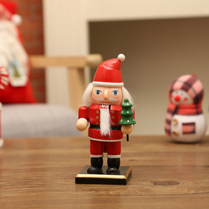 YUELIAN 16cm Casse-noisette de Noël en bois (Soldat, Bonhomme de neige, Ours, Bonhomme de pain d'épices, Pinguin, Père Noël) pour décoration de maison, vitrine et fête - Product Image 2