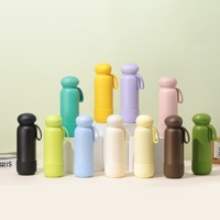 Bouteille d'eau isotherme 24oz avec couvercle en forme de champignon, double paroi, pour randonnée et gym, anti-fuite, en acier inoxydable, avec poignée en silicone