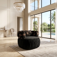 Fauteuil d'appoint créatif en tissu bouclé de l'usine de Foshan, fauteuil individuel rembourré pour salon et projets hôteliers