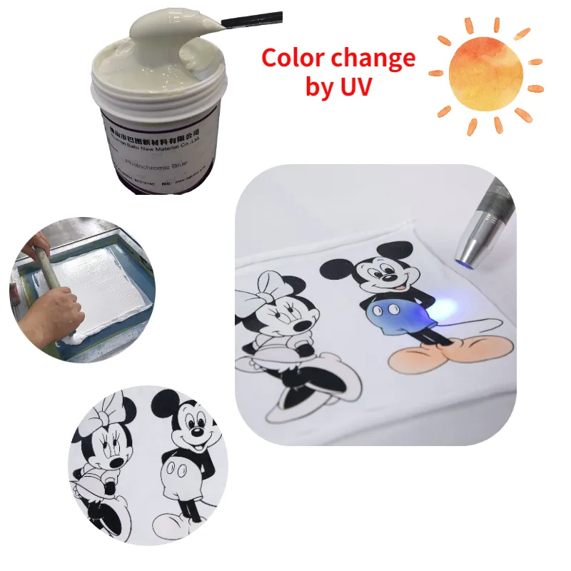 Umwelt freundliche Wasserbasis Siebdruck UV-Tinte Für T-Shirt-Druck Spezial effekt tinte