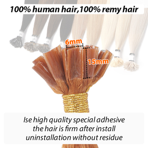 Estensione dei capelli umani Remy chiodo fuso punta a <span class=keywords><strong>U</strong></span> capelli pre-incollati Clip di capelli umani vergini russi In estensione - Product Image 2