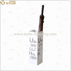 Decorazione per la casa artigianale moderna <span class=keywords><strong>portaombrelli</strong></span> quadrato in metallo <span class=keywords><strong>bianco</strong></span> nero con Logo inciso - Product Image 4