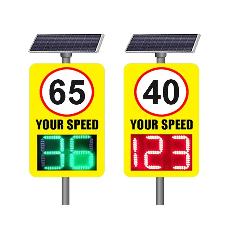 Outdoor Traffic Road Warning Electronic Or Solar Powered Radar Speed Signs