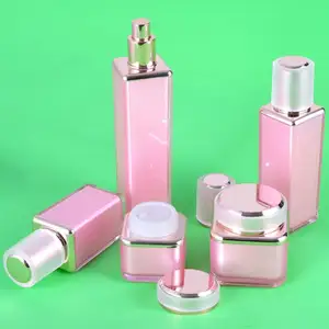 Conjunto de recipientes para cosméticos rosa, 30g, 50g, 30ml, 50ml, 80ml, 100ml, 120ml, recipiente para cuidados com a pele, conjunto de embalagens cosméticas personalizadas