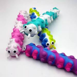 Hot Selling Kids Funny TPR Soft Push for 3D Squidopop Educational Toy Suction Cup Caterpillar Toy for Children - Product Image 4