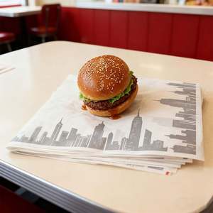 CanteenGreaseproof Laminated Sandwich Wrapping Paper Custom Hamburger Chicken <b>Wrap</b> Table Mat Disposable <b>Wax</b> Paper - Product Image 3