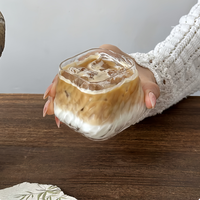 Tasse à café en verre borosilicate de haute qualité, motif arbre, design de niche, esthétique raffinée, sans BPA, compatible micro-ondes, pour la maison, pour lattes et Americano