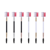 Brosse à cils et sourcils double tête avec manche en plastique pour séparer les cils et les sourcils