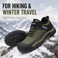 Özel Erkek Sıcak Peluş Astarlı Kışlık Yürüyüş Ayakkabıları Açık Hava Trekking Yürüyüş Ayakkabıları Dokulu Taban Bağcıklı Spor Ayakkabılar