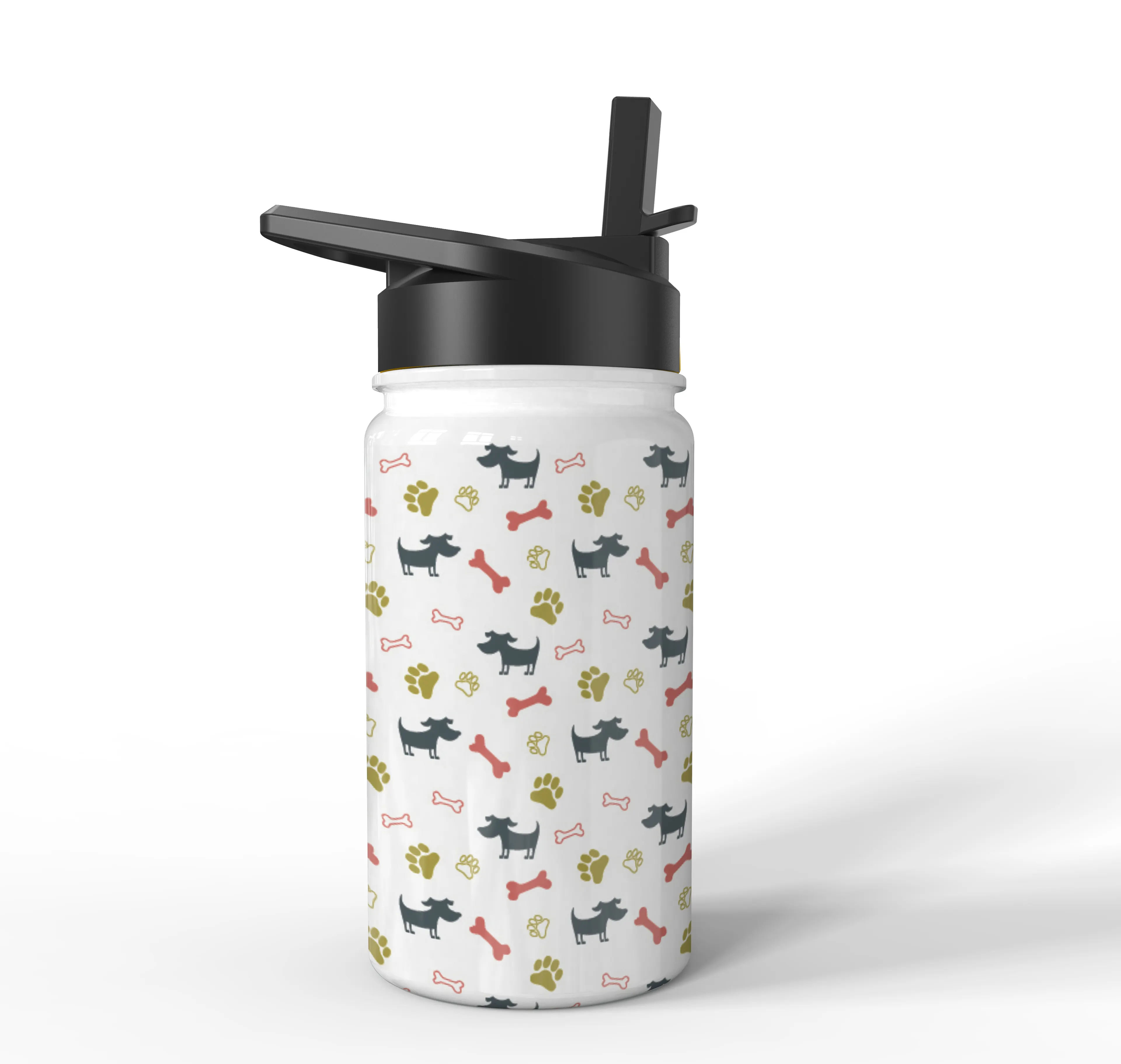 Best Sell Lovely Portable Cute Kids Drinking Baby Water Bottle With Straw Flask Thermos For School Students