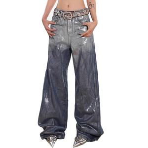 Jeans larges décontractés pour hommes, tendance streetwear, effet graffiti, vente en gros - Product Image 3