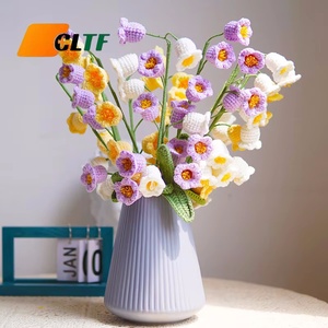 Fleur tricotée personnalisée <span class=keywords><strong>muguet</strong></span> décor à la maison noël <span class=keywords><strong>anniversaire</strong></span> mères saint valentin cadeau crochet <span class=keywords><strong>bouquet</strong></span> <span class=keywords><strong>de</strong></span> fleurs - Product Image 1
