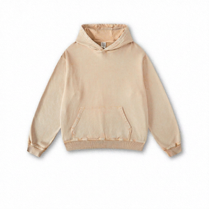 เสื้อฮู้ดดี้ผู้ชายทรงโอเวอร์ไซส์ ผ้าเฟรนช์เทอร์รี่ 420 กรัม สีเทาอ่อนฟอก แบบสวมหัว ไม่มีลาย สไตล์ลำลอง สตรีทแวร์ - Product Image 1