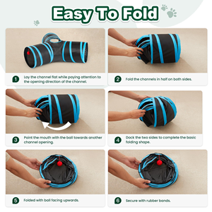 Interactive Cat Toy Set Kitten Toys Pack Tunnel Cat Feather Teaser Wand Toy - Product Image 5
