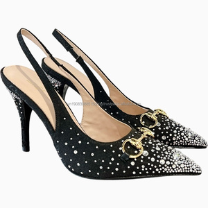 Zapatos de Tacón Alto con Pedrería para Mujer, Diseño de Marca Famosa, Tacones de Aguja Puntiagudos para Fiesta, Boda, Novia - Product Image 6