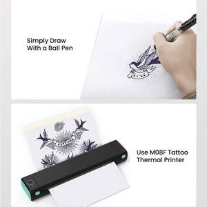 Autocollant semi-permanent imprimante de tatouage Phomemo machine à tatouer portable imprimante thermique pochoir de tatouage temporaire dent bleue imprimée - Product Image 4