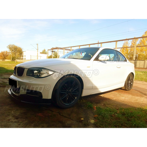 For BMW 1 Series E82 M Sport 2007-2013 Car Front Bumper Lip Side Spoiler <b>Splitter</b> Cover Trim Glossy Black Carbon Fiber Style - Product Image 4