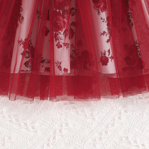 Robe d'été style princesse en dentelle florale pour filles de 4 à 7 ans, fourniture ODM, pour mariage, fête formelle, en tissu peigné respirant - Product Image 5