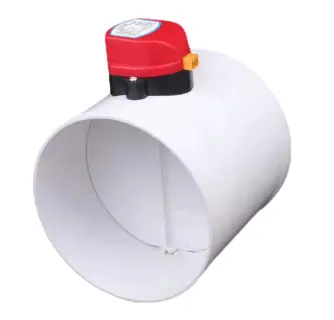 Katup pengatur Volume udara PVC 75mm hingga 200mm, peredam kontrol Volume udara saluran bulat bermotor untuk ventilasi udara