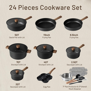 Hokkaido Collection Non-Stick <b>Cookware</b> <b>Set</b> Aluminum Alloy Base Oven Safe Frying Boiling Stir-Frying Kitchen Essentials - Product Image 4