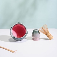 Bol à matcha en porcelaine personnalisé avec motif de grenouille, coffret cadeau matcha avec fouet en bambou