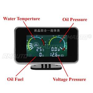Medidor Digital 4 en 1 para Auto con Pantalla LCD, Indicador de Aceite, Voltaje, Presión, Combustible y Temperatura del Agua, M10, Repuestos para Auto, 12V 24V - Product Image 5