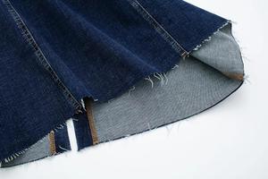 Özel yüksek sokak bölünmüş <span class=keywords><strong>Denim</strong></span> uzun Jean etek ince Midi <span class=keywords><strong>Denim</strong></span> kadın etekler - Product Image 4