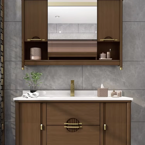 Trung Quốc-phong cách rắn gỗ thông minh tủ phòng tắm thiết lập với tích hợp Granite chìm và lưu vực - Product Image 1