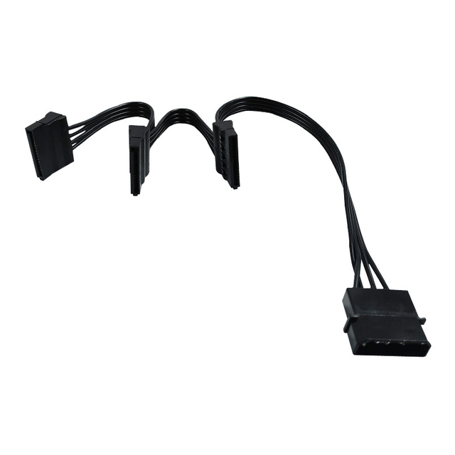 Large 4Pin to 1 to 3 SATA 15Pin Y Splitter Power Extension Cable SATA Power Converter for PC HDD SSD DVD Optical Drive