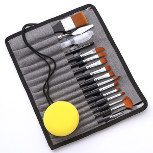 Nuovo arrivo 18 pz pennelli per pittura nera in Nylon per capelli in acrilico acquerello per artisti Set di pennelli in tela - Product Image 3