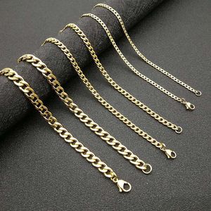 Men's Gold Plated <b>Titanium</b> Steel <b>Chain</b> Necklace 7mm 61cm Hip Hop Party Jewelry Geometry Wave Design XL005 - Product Image 1