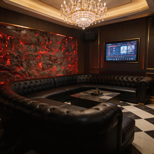 Panneau mural translucide en FRP effet roche de lave, plaque de pierre artificielle 3D rétroéclairée pour la décoration intérieure de KTV, bars et discothèques - Product Image 1