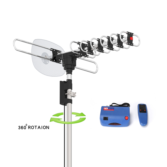 The Best Long Range Digital Hdtv Antena 360 Degree Rotating Tv Aerial Remote Control Rotatable Outdoor Tv Antenna