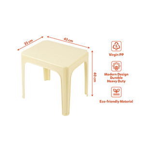 Plastic Rectangular Modern Outdoor Dining <b>Table</b> Stackable <b>Foldable</b> Extendable Lightweight Durable Pastel Color Waterproof PP - Product Image 2