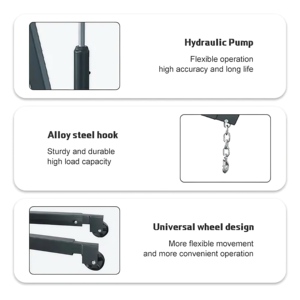 2T Durable Có Thể Gập Lại Cửa Hàng Crane Động Cơ Palăng Xe Jacks Với Trở Lại Xử Lý Trong Xây Dựng Và Tự Động Sửa Chữa - Product Image 5
