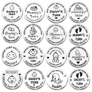 RENHUI Maman Papa Moma Making New Flip Baby Parent Decision Metal Crafts Custom Challenge Coins - Product Image 1