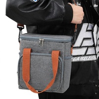Sac isotherme portable en polyester épaissi pour boîte à bento, sans fermeture, design moderne et minimaliste pour pique-nique en extérieur