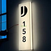 Plaque d'adresse personnalisée YIYAO avec éclairage LED décoratif en acrylique, numéro de maison pour appartement