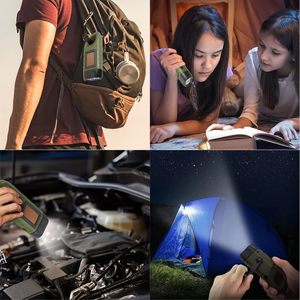 Multi-functional Solar Powered Hand Crank Rechargeable <b>Flashlight</b> Power Bank Output IP65 Rated LED Light Source 2W ABS Plastic - Product Image 6