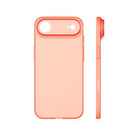 Coque Twins pour iPhone 17 Pro Max Air, ultra-fine 0,5 mm, antichoc, anti-jaunissement, anti-rayures, design minimaliste orange vif