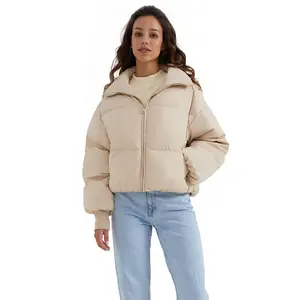 OEM-chaqueta acolchada de plumas para mujer, abrigo de gran tamaño, personalizado, para invierno, 2022