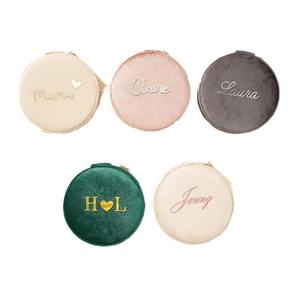 UIONEN Craft DIY 0310 Caja de Joyería Circular Clásica de Terciopelo, Almacenamiento Personalizado con Cierre, Embalaje de una Pieza - Product Image 5