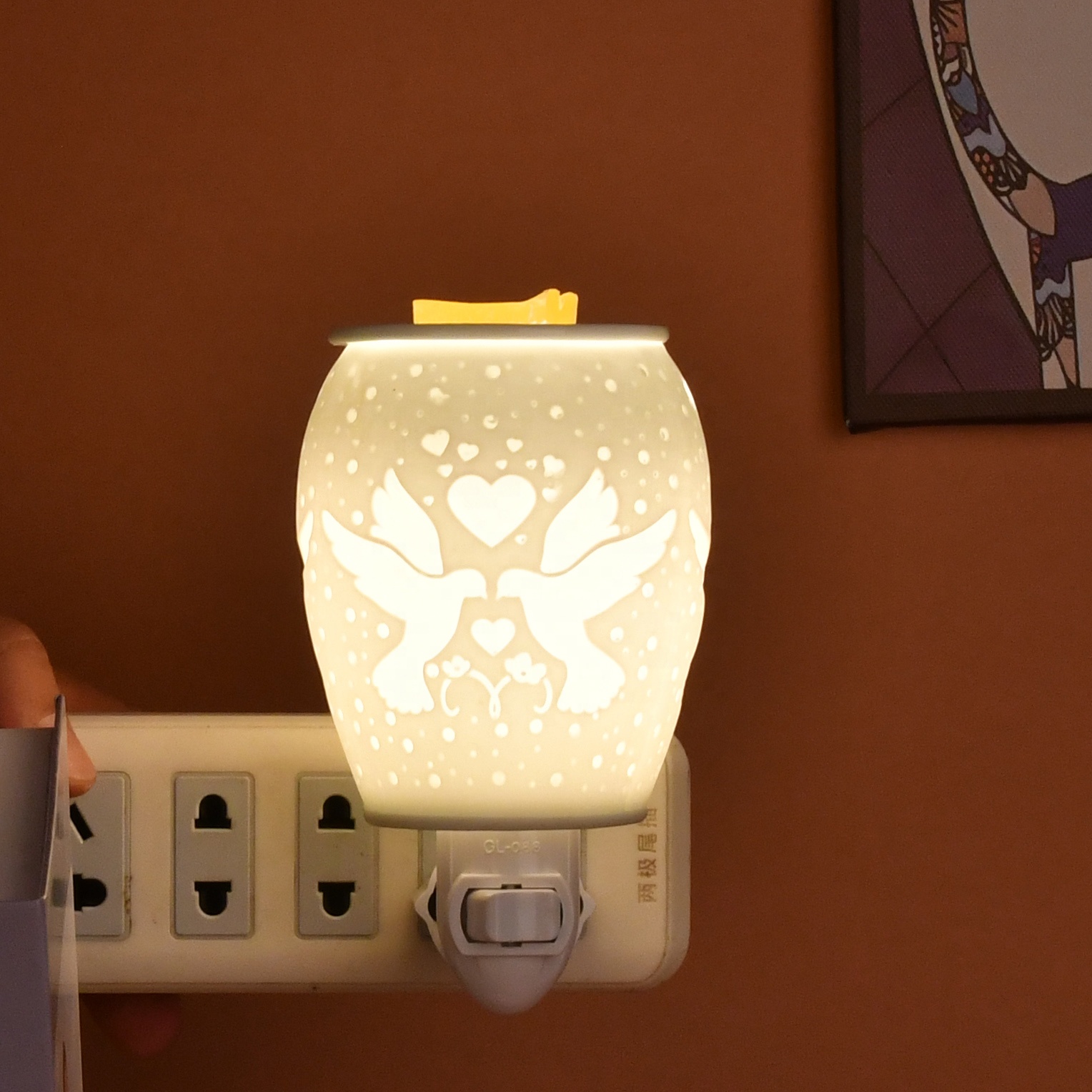 Plug in untuk pemanasan lilin beraroma lilin melelehkan pembakar keramik dupa Diffuser aroma hangat Plug-in minyak beraroma lilin hangat