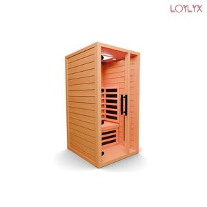 Sauna Moderna para el Hogar en Oferta, Capacidad para 1 Persona, con Madera Sólida de Pino Finlandés, Calentador de Carbono, Sauna Infrarroja en Venta - Product Image 4