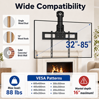 Soporte de TV Giratorio y Ajustable para Chimenea, de 32 a 85 Pulgadas, Material Metálico, Certificado CE, Reduce la Tensión del Cuello, Control con un Toque, Superventas
