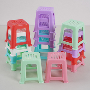 <b>Mini</b> plastic stools, miniature doll chairs, Xiaohongshu-style playhouse scene supermarket <b>tables</b> and chairs props - Product Image 2