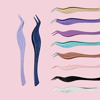 Pinces à cils colorées de marque privée, pinces professionnelles anti-adhésives pour l'application de cils en grappe, outils de maquillage
