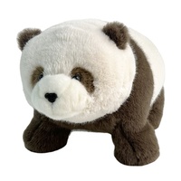 Vente en gros de peluche unique pour bébé panda brun en peluche Panda réaliste en peluche pour cadeaux, décoration, éducation et confort