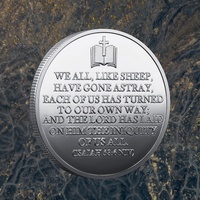 Offre Spéciale USA Europe : Pièce de collection moderne gravée avec la Bible et la nature, pièce de défi 3D en relief, médaille commémorative